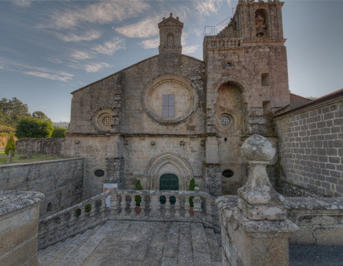 Vista de la fachada occidental de la iglesia de San Clodio de Leiro